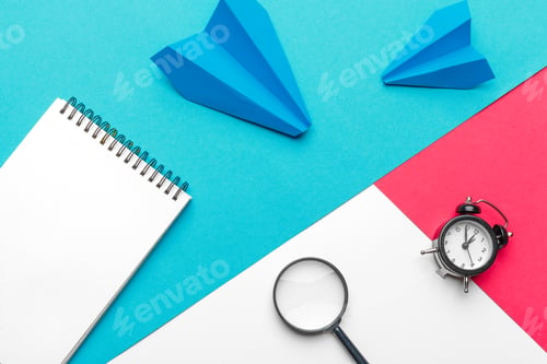 Preview: Business leadership ,financial concept. Blue paper plane