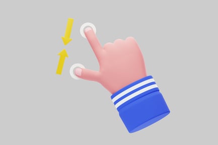 Mano con el dedo índice apuntando hacia arriba.