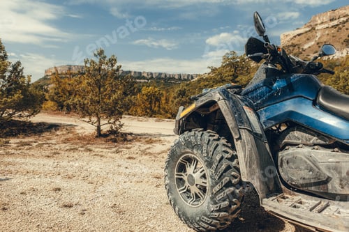 Preview: Close-up tail view of ATV quad bike.