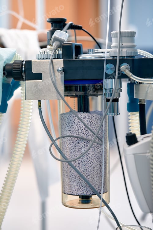 Preview: Medical Oxygen Concentrator is ready to use front of the emergency room at the hospital. Medical