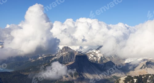 Preview: Aerial View from Airplane of Canadian Mountain Landscape