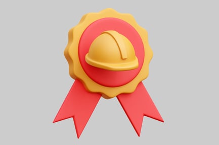 Preview: Construction Award Badge With Hard Hat