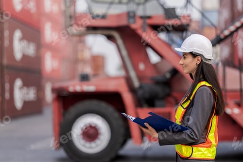 Preview: workers in high visibility safety gear and hard hats discuss operations