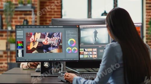 Preview: Graphic designer creating professional movie content