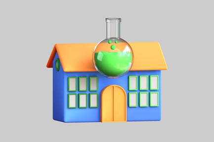 Preview: Cartoon science lab house