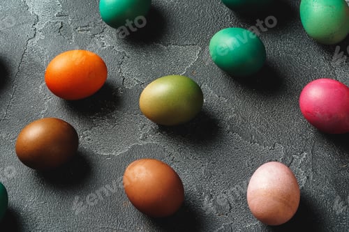 Preview: Easter eggs on a dark background