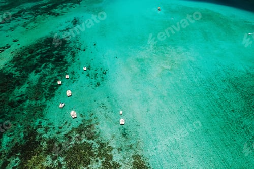Preview: Aerial picture of the east coast of Mauritius Island. Beautiful lagoon of Mauritius Island shot from