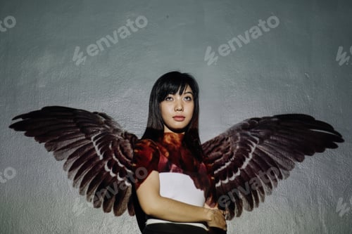 Preview: girl with projector wall