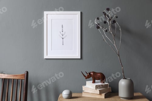 Preview: Stylish and creative composition of modern living room/hall interior design
