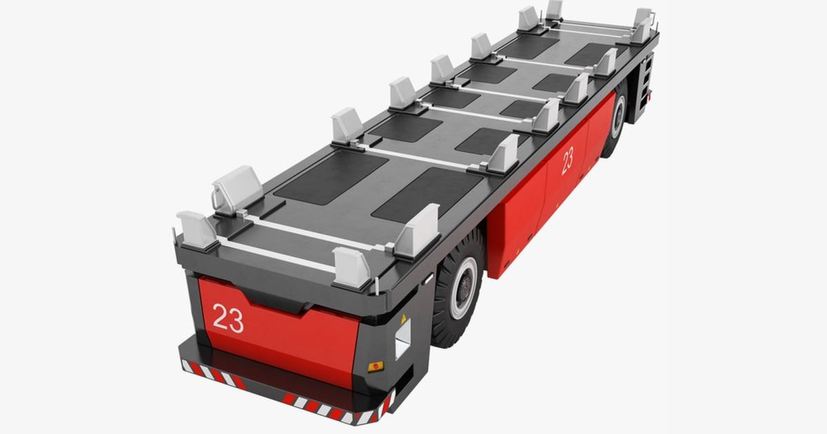 Autonomous Loading Platform Vehicle 3D, Incl. agv & container - Envato