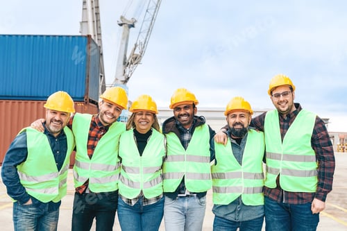 Preview: Maritime industry workers, Engineer team working at dock warehouse for transport services