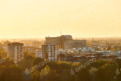 Preview: Cityscape of Novi Sad, Serbia at sunset.