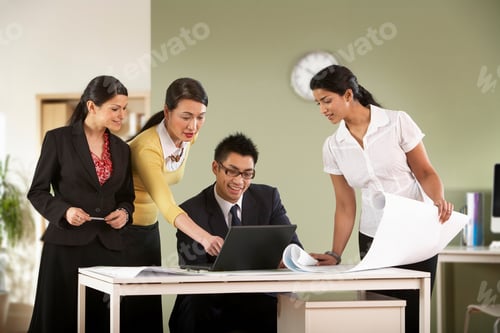 Preview: A business group discuss some plans.