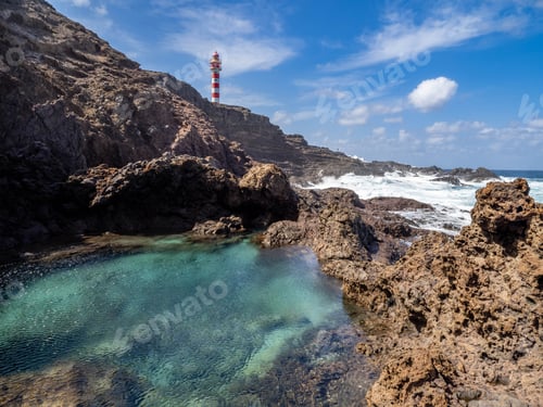 Preview: Sardina del Norte lighthouse in the western coast of Grand Canary island, Canary Islands, Spain