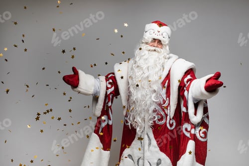 Preview: Father Frost and confetti in studio.