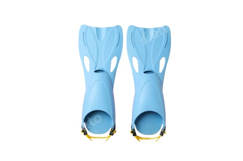Preview: Bright blue snorkeling fins ideal for summer vacations and travel, isolated on white