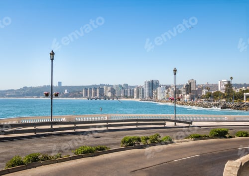 Preview: Aerial view of Vina del Mar skyline - Vina del Mar, Chile