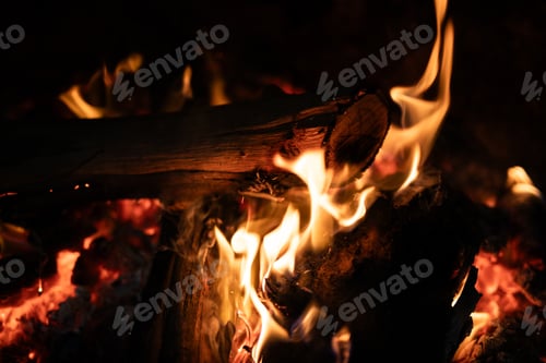 Preview: fire flames orange burning logs timber warm heat home winter