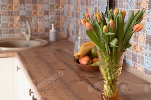 Preview: tulips in kitchen