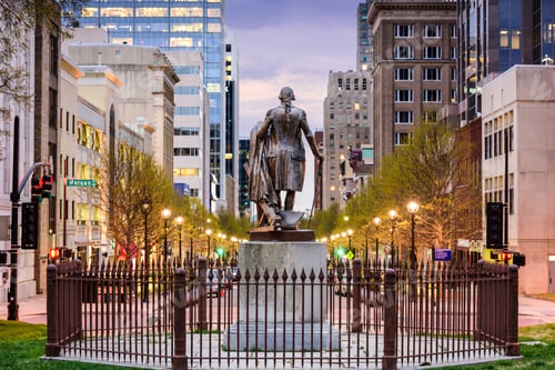Preview: Raleigh, North Carolina, Usa Downtown As Viewed From The Capitol Building Grounds.