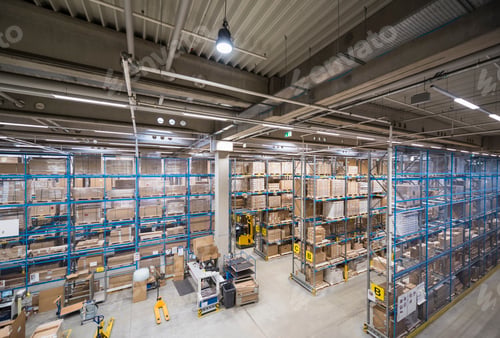 Preview: High rack warehouse in factory