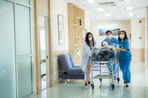 Preview: emergency patient concept, professional doctor working for help emergency patient at hospital