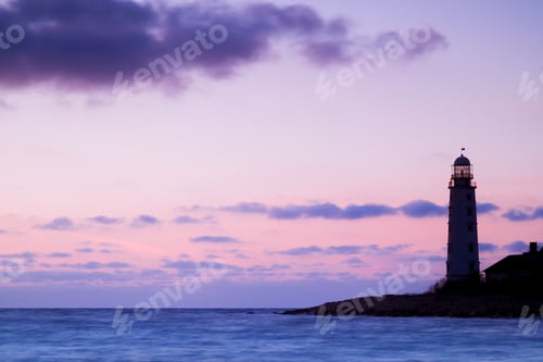 Preview: Seascape and the lighthouse on the coast