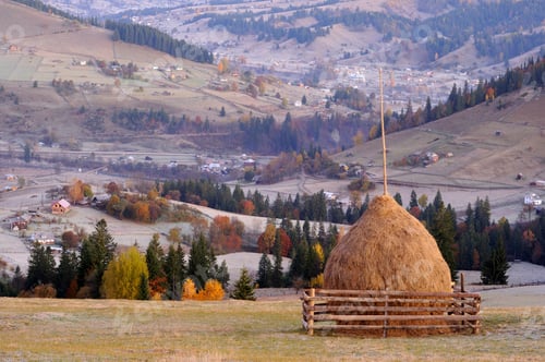 Preview: Haystack, Krasnik village area, Carpathian Mountains, Ivano-Frankivsk region, Ukraine