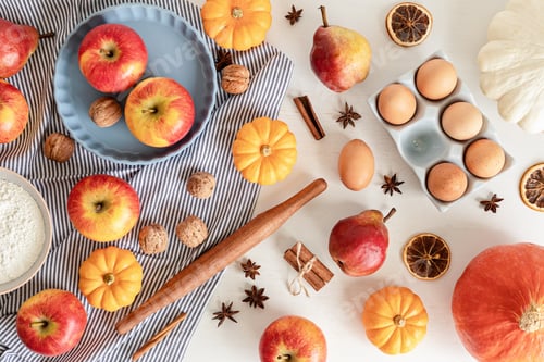 Preview: Fall apple or pumpkin pie baking ingredients
