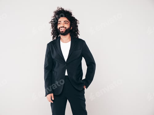 Preview: Handsome man posing in studio