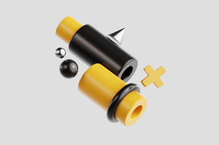 Preview: Artistic 3D abstract cylinder geometry