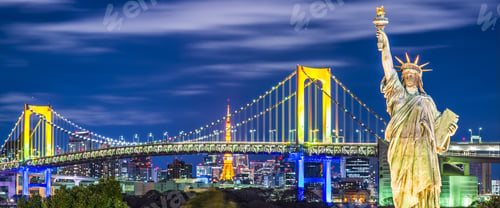 Preview: Famou Landmarks Of Tokyo, Japan.