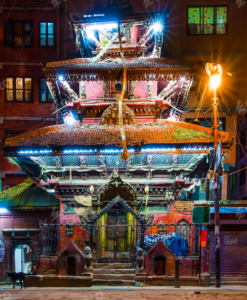 Preview: Temple near Durbar Square of Kathmandu at night