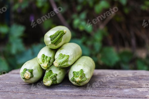 Preview: Zucchini Fruits Fresh Harvest Food Background Top View Copy Space Organic Eating Healthy Raw Keto