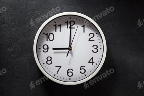 Preview: wall clock at black background