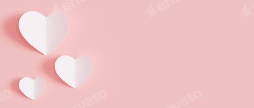 Preview: Pink background with hearts and copy space. Valentine's Day, Mother's Day, Wedding backdrop.