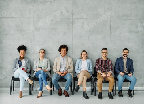 Preview: man business chair sitting waiting woman businessman