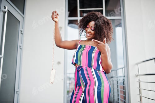 Preview: Pink striped jumpsuit