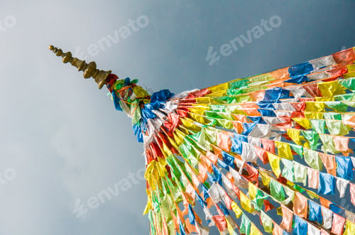 Preview: Colorful prayer flags on the way to Everest Base Camp, Nepal