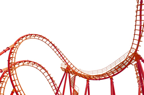 Preview: Rollercoaster isolated on white background.