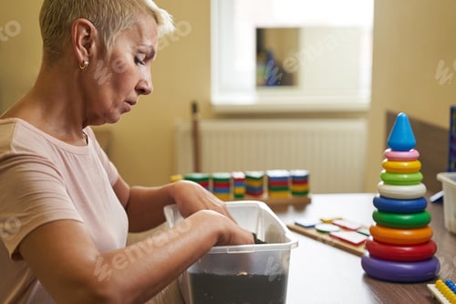 Preview: Stroke patient at occupational therapy in rehab center