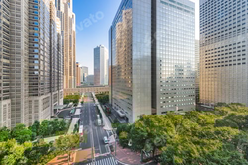 Preview: Shinjuku, Tokyo, Japan cityscape past the Metropolitan Governmen