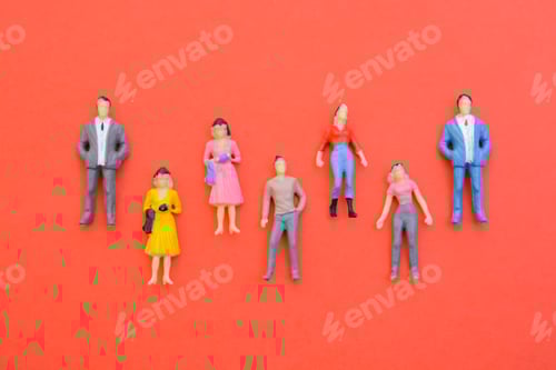 Preview: miniature business people portrayed as a diverse,unique characteristics, various skills,and talent