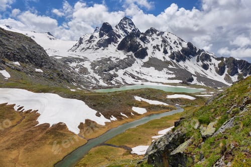 Preview: Amazing turquoise Lake on the way to Rutor Glacier, Aosta Valley, Italy