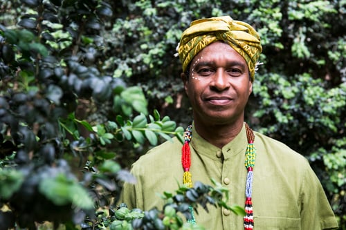 Preview: Portrait of smiling man wearing traditional Brazilian clothing