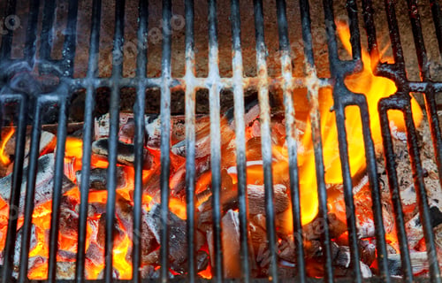 Preview: Bonfire, wood and fire in the camp on the nature of the close-up