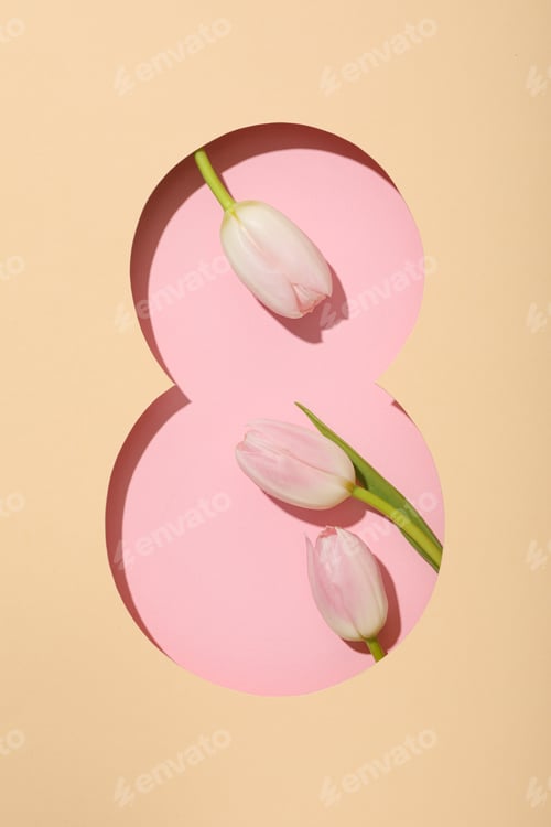 Preview: Paper cut number eight with fresh tjuspans