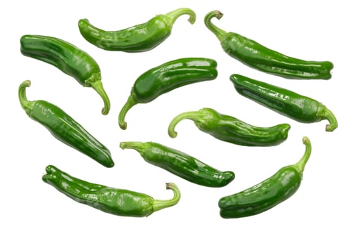 Preview: Padron peppers c. annuum, whole pods, top