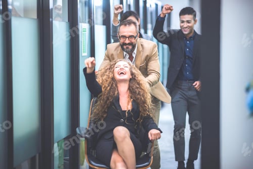 Preview: business person teamwork group working success together, office team meeting with woman and man