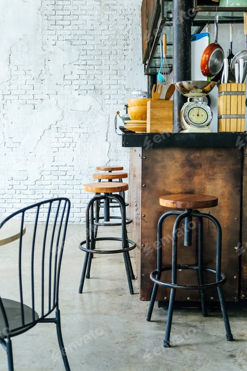 Preview: Loft style bar, interior decoration
